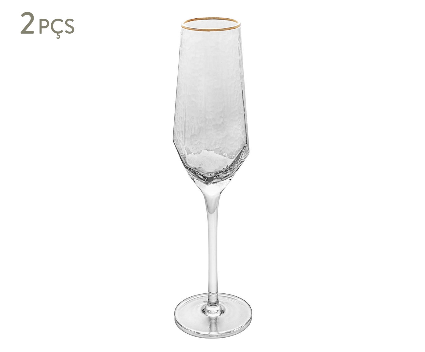 Jogo de Ta&ccedil;as para Champagne com Fio Dourado Taj - image 0