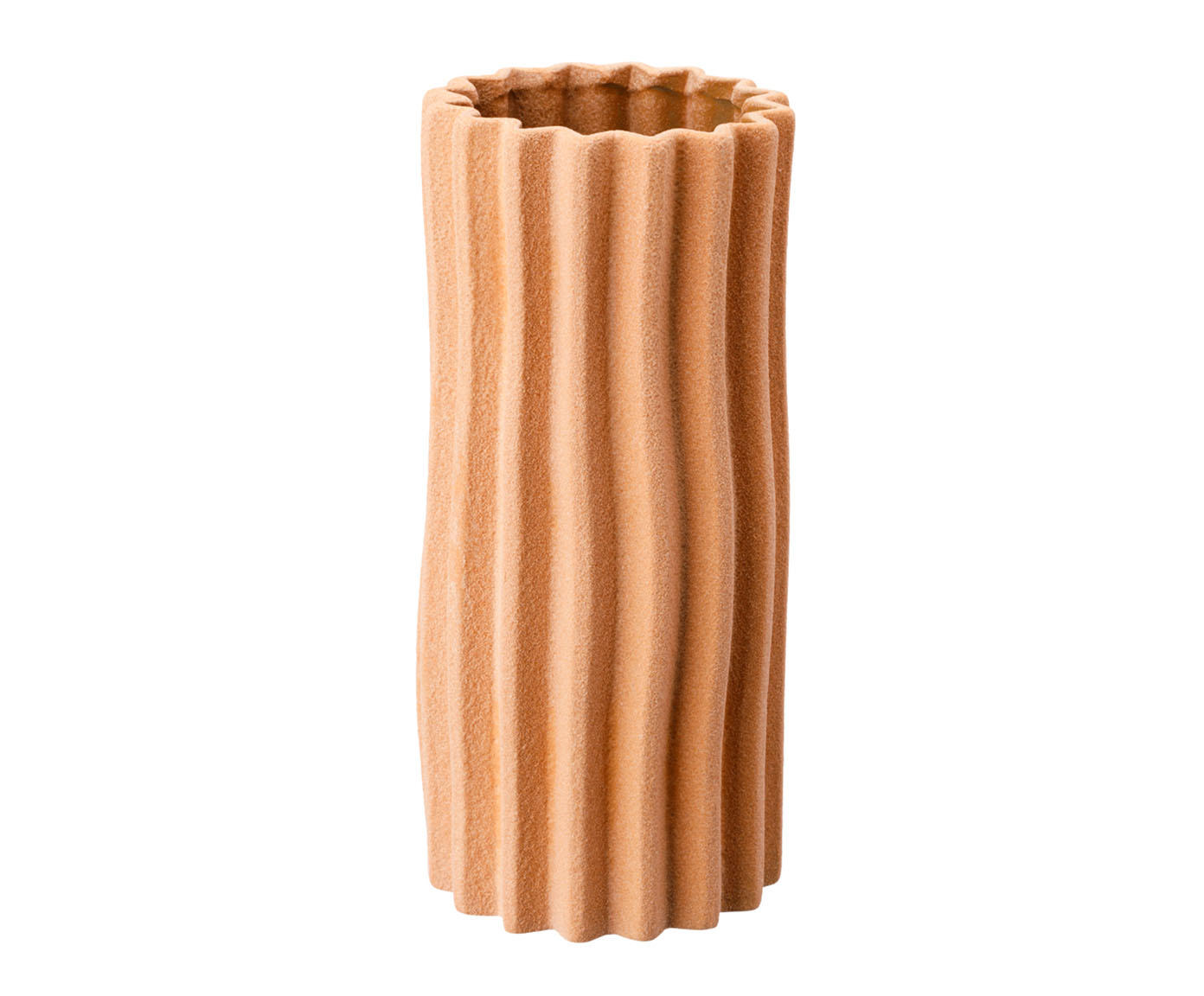 Vaso Cer&ecirc;mico Redondo Listras Marrom - image 0