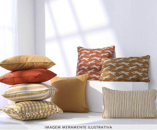 Capa de Almofada Estampada com Babados Vichy Elena Amarelo image number 1