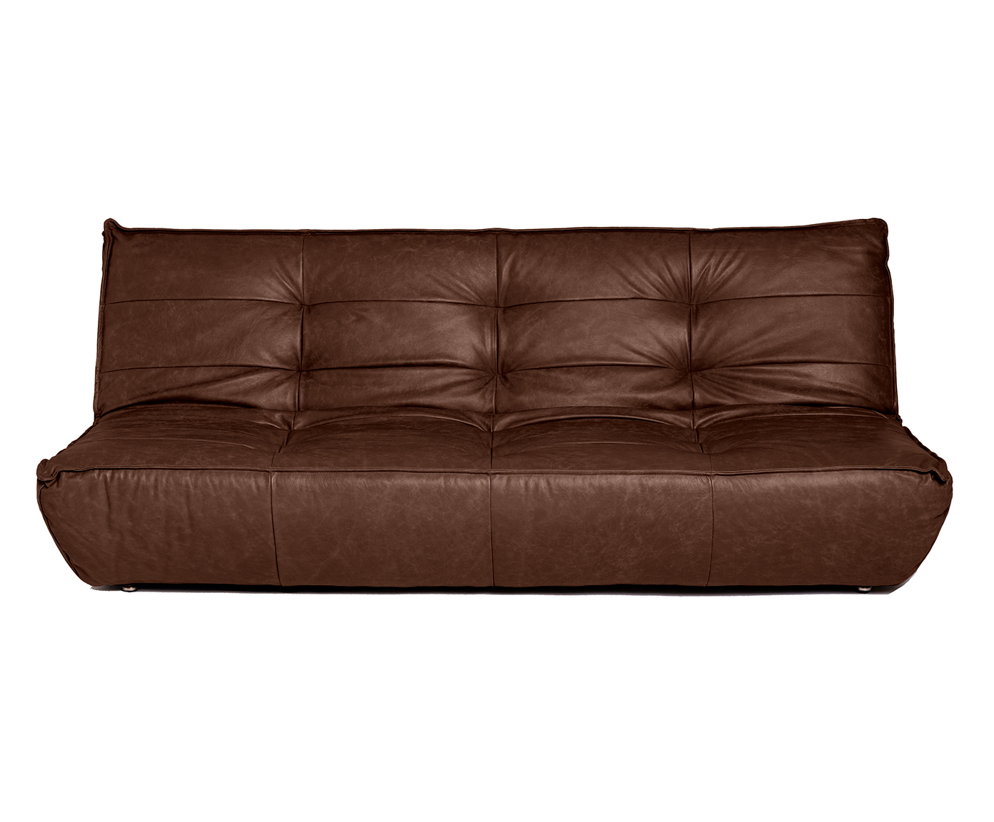 Sof&aacute; Cama Laise em Couro Marrom - image 0