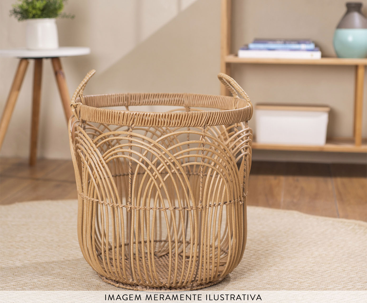 Cesto Arcos Redondo com Textura Rattan Oikos image number 3
