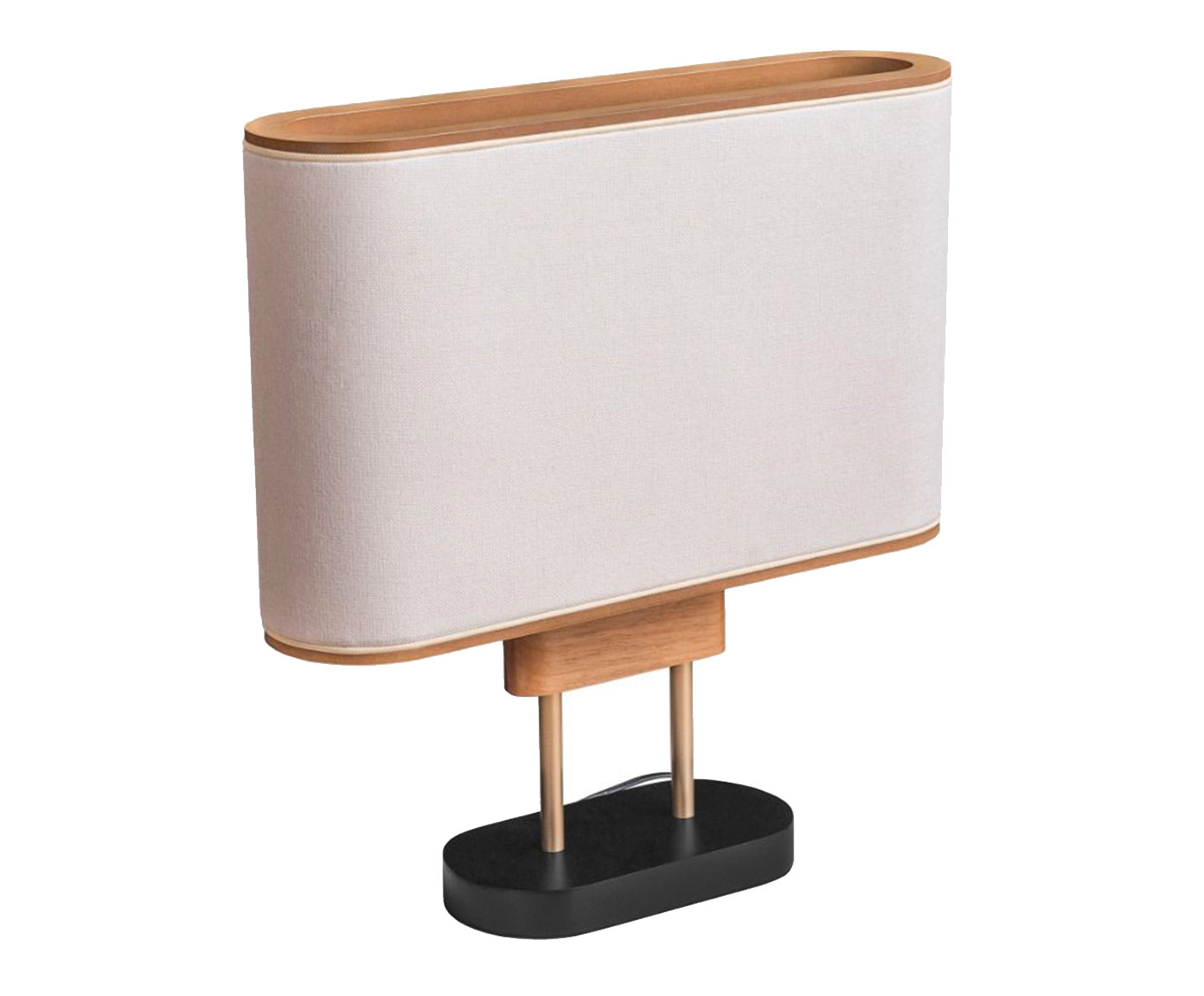 Abajur Duo Dourado C&uacute;pula Linho Cru - image 0