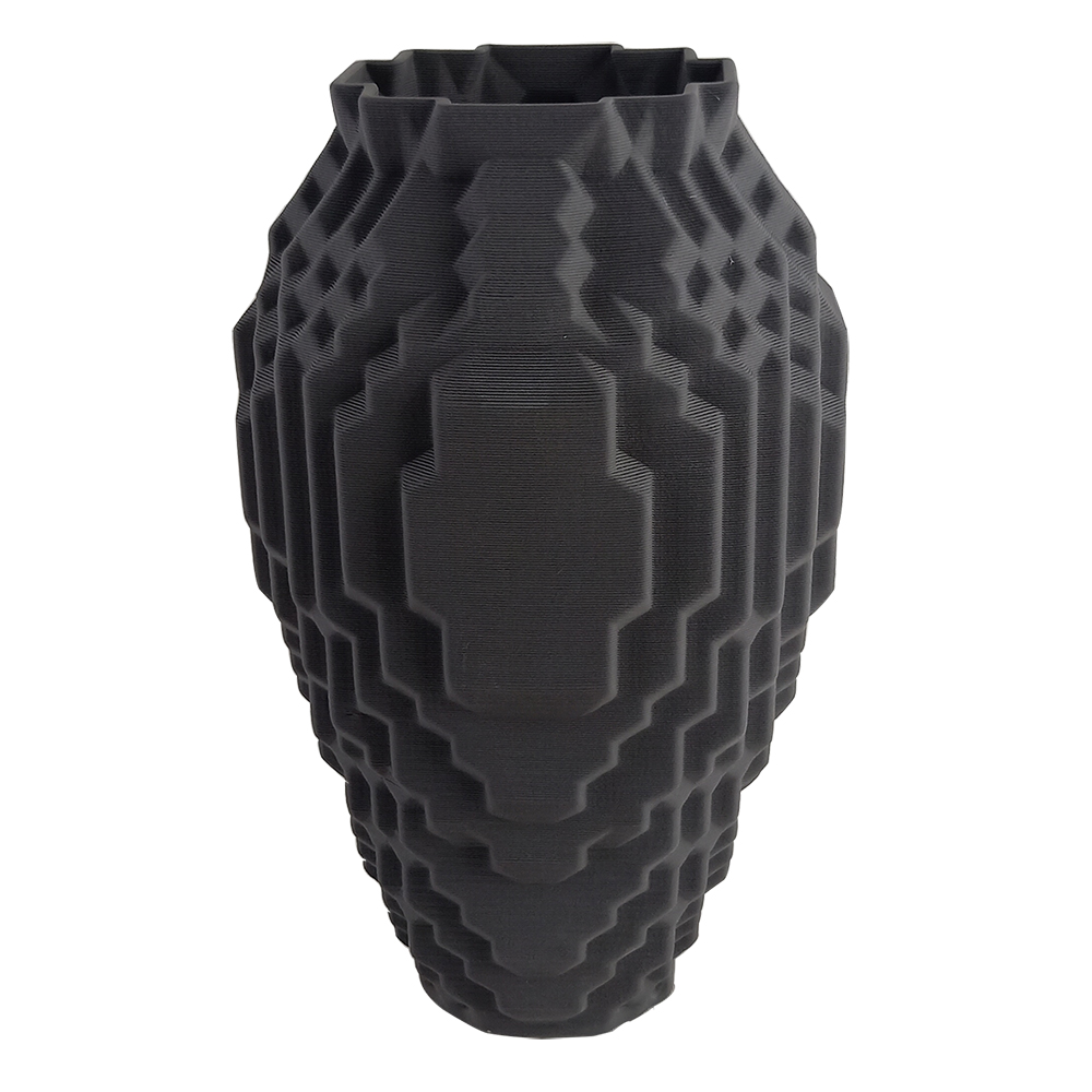 Vaso em Cer&acirc;mica Squares Maior Preto 3D image number 1