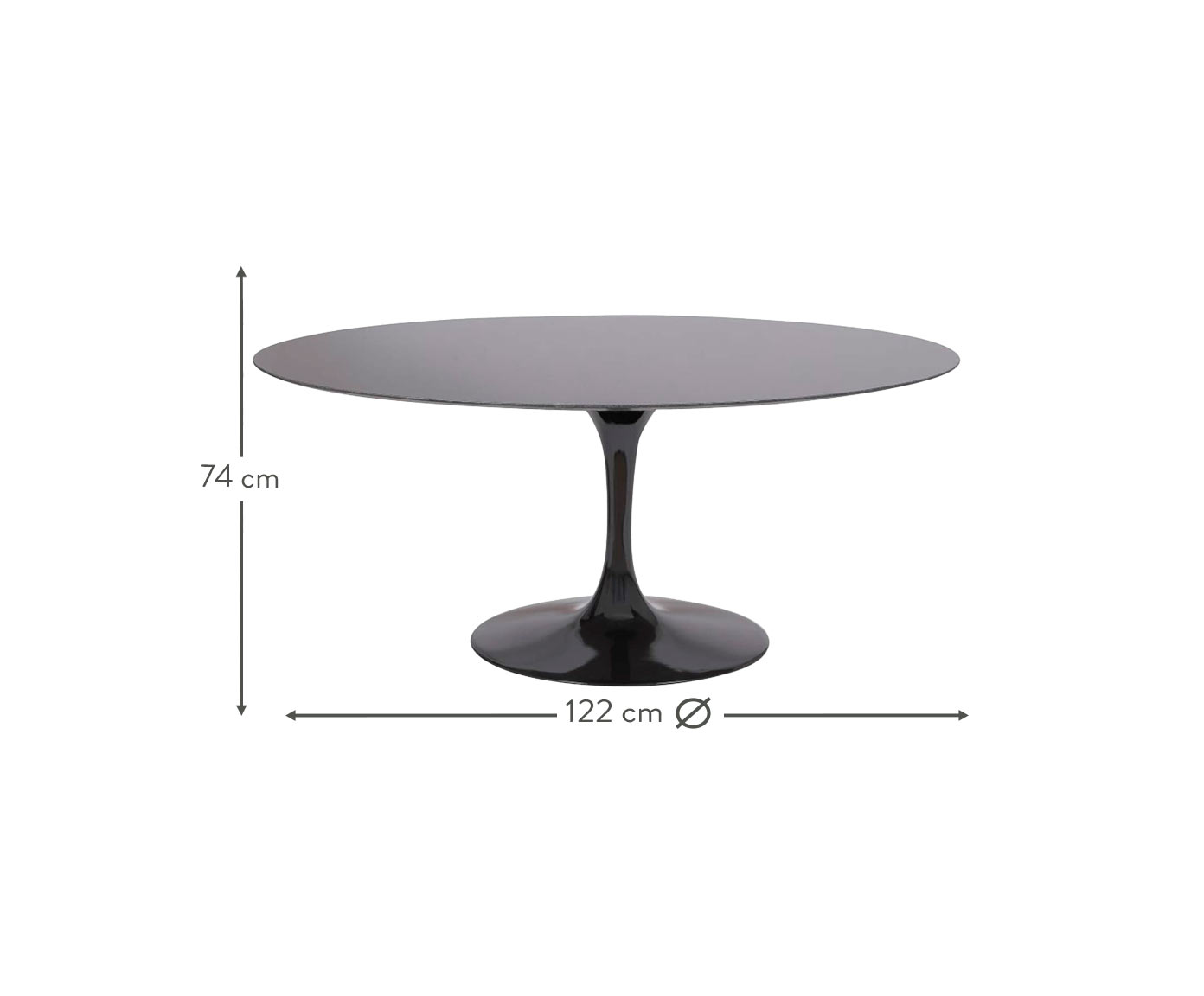 Mesa Saarinen Oval S&atilde;o Gabriel Base Preta image number 5
