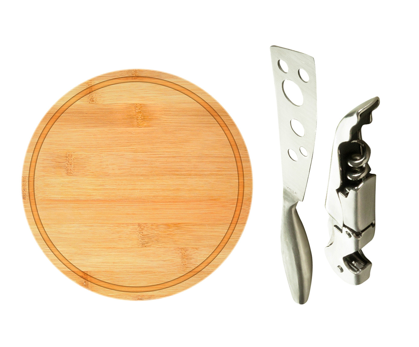 Jogo para Queijo E Vinho em Inox E Bambu Wine - image 0