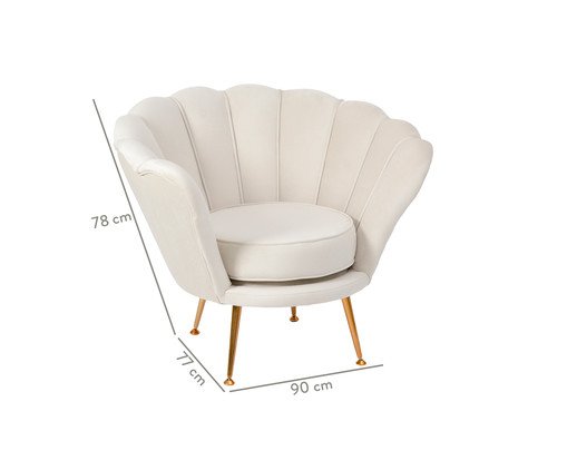 Poltrona em Veludo P&eacute;tala Off White image number 8