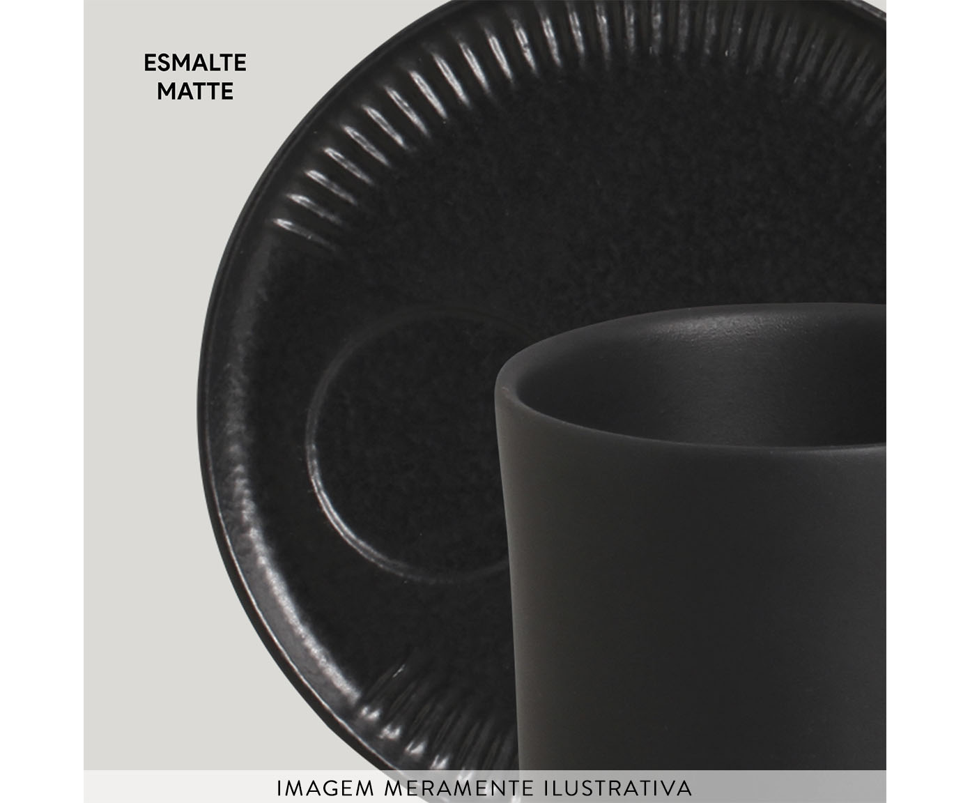 Jogo de Canecas com Pires Coup Matte Preto image number 4