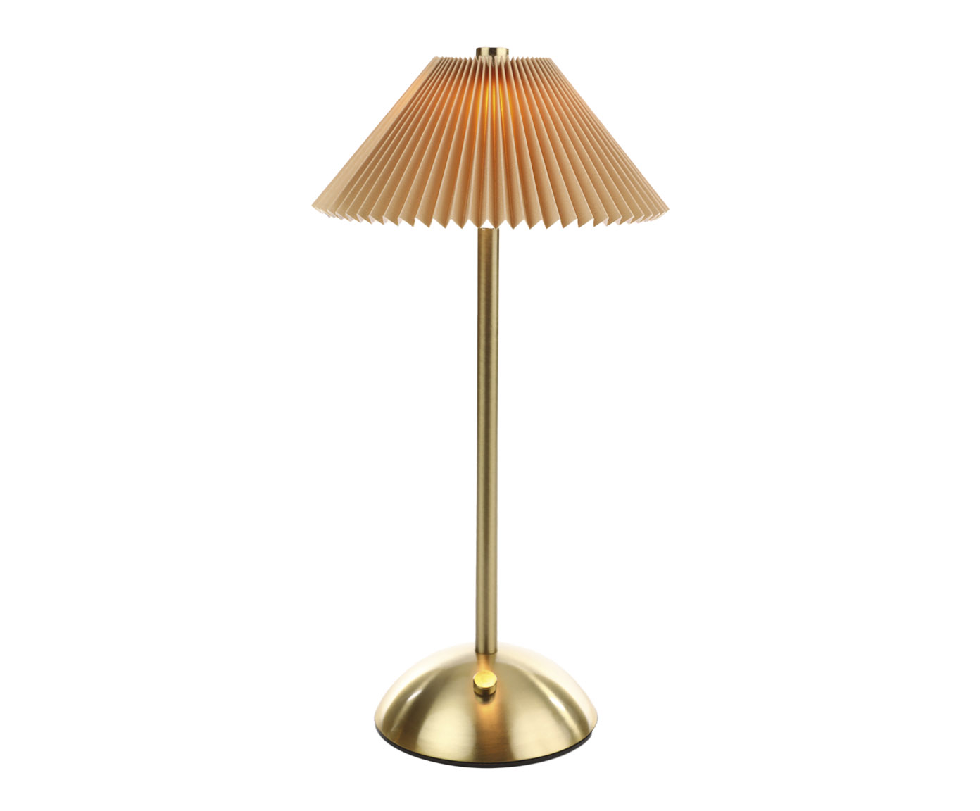 Lumin&aacute;ria de Mesa Pliss Dourado e Bege image number 0