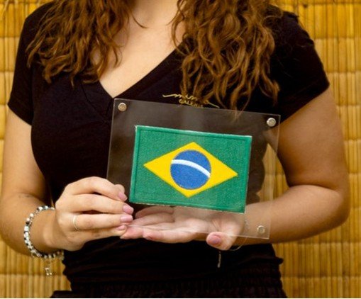 Quadro Acr&iacute;lico Bandeira do Brasil image number 1