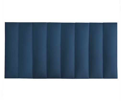 Cabeceira Modular em Veludo Duni Linear - Azul Prussia image number 0