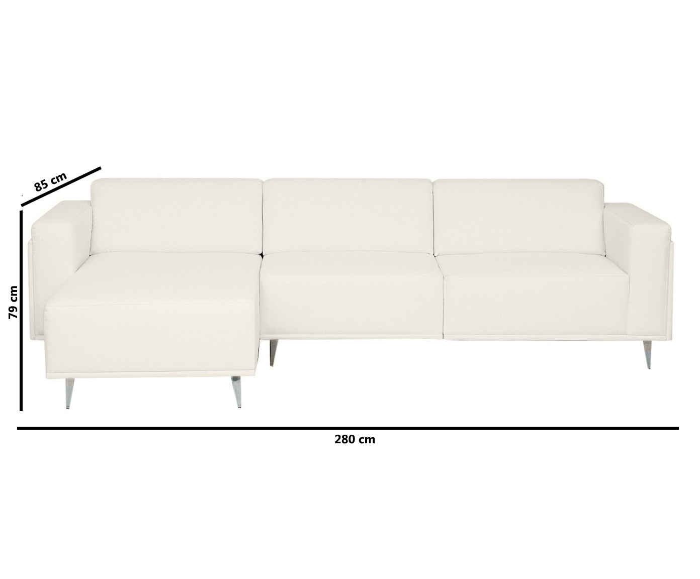 Sof&aacute; Modular com Chaise Ant&ocirc;nio Ch&aacute; Branco image number 4