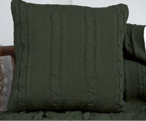 Capa para Almofada Tric&ocirc; Tresse Verde - image 1