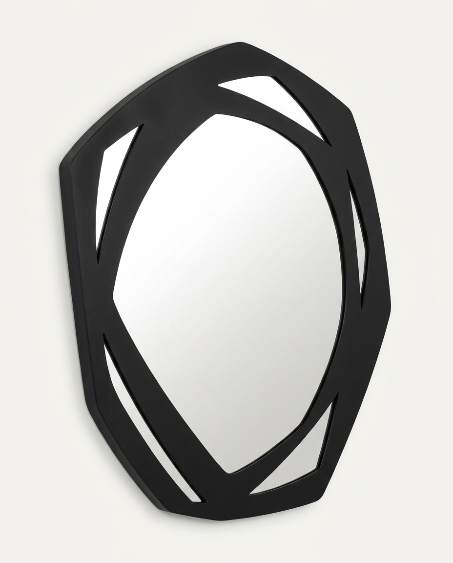 Espelho Oval Organic Maior com Moldura em Metal e Acabamento Liso Preto image number 4