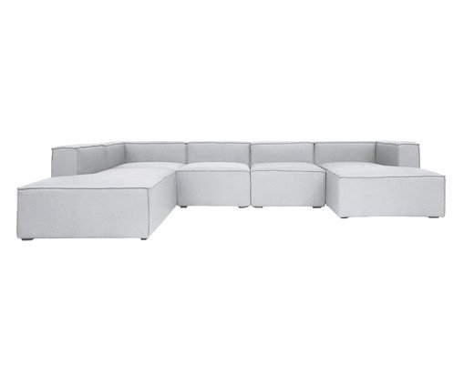 Sof&aacute; 5 M&oacute;dulos Chaise e Encosto Parcial Mensa Fendi image number 2