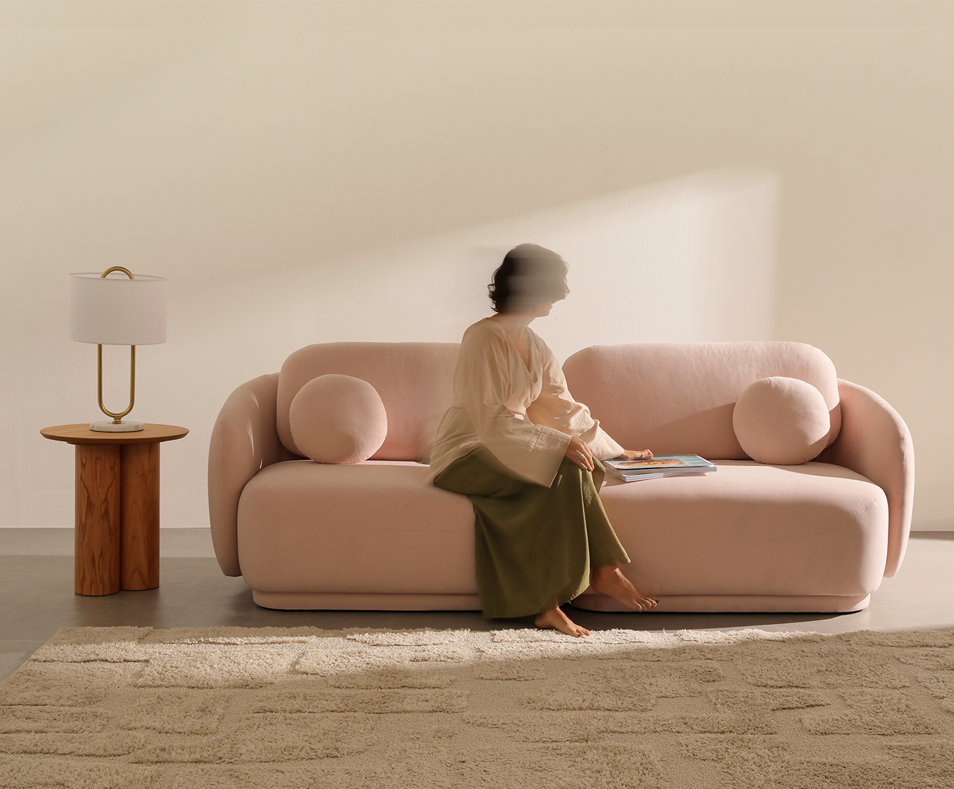 Sof&aacute; Glam Bipartido Rosa - image 1