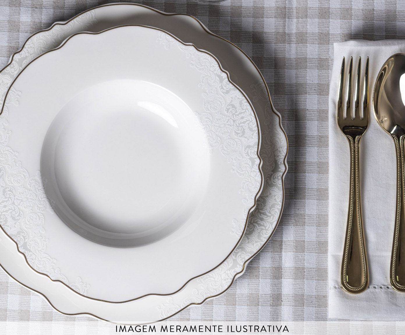 Aparelho de Jantar Royal Classic China Com Filado Dourado - image 1