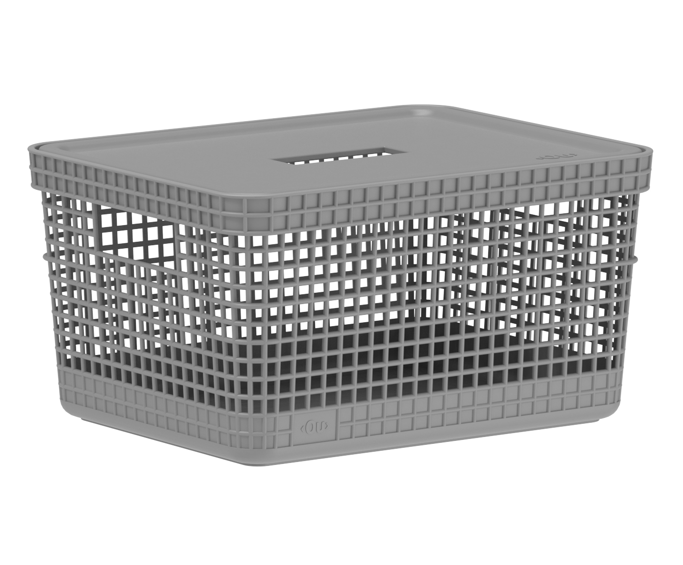 Cesto com Tampa Grid I Cinza - image 1