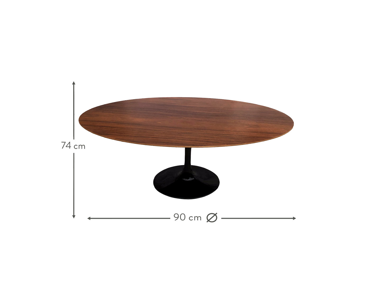 Mesa Saarinen Oval Imbuia Base Preta image number 3