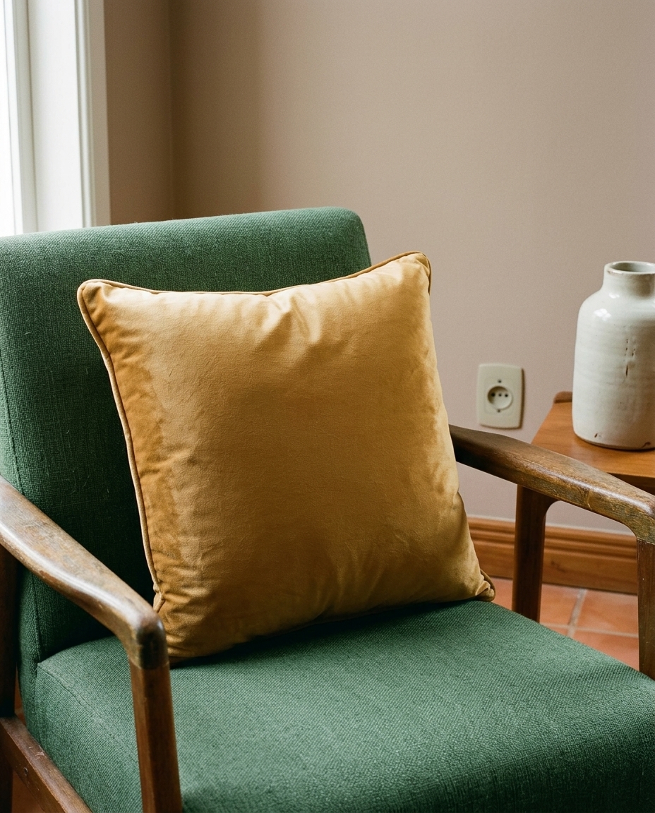 Almofada em Veludo Soft Liso Dourado image number 4