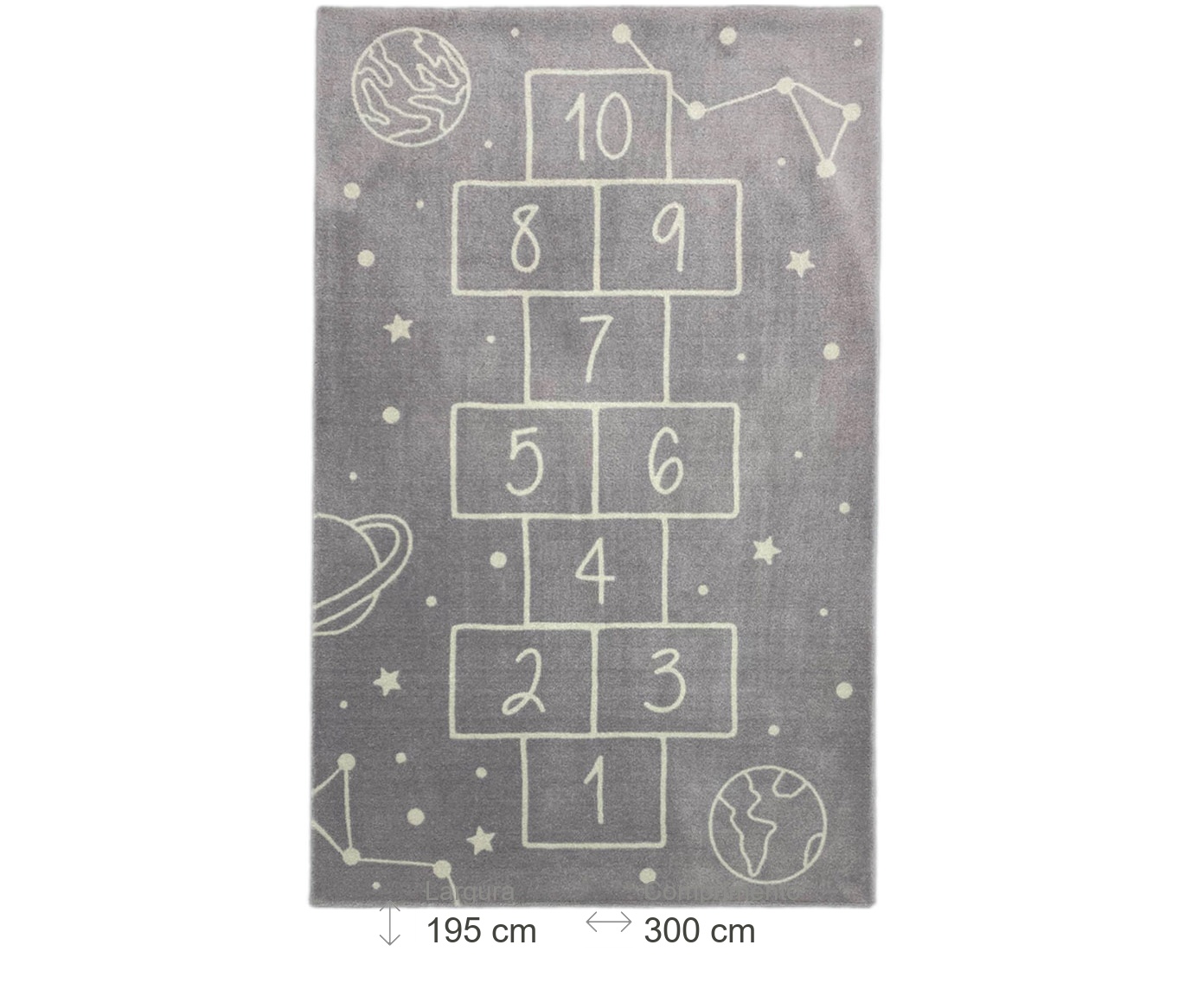Tapete Infatil Amarelinha Espacial image number 4