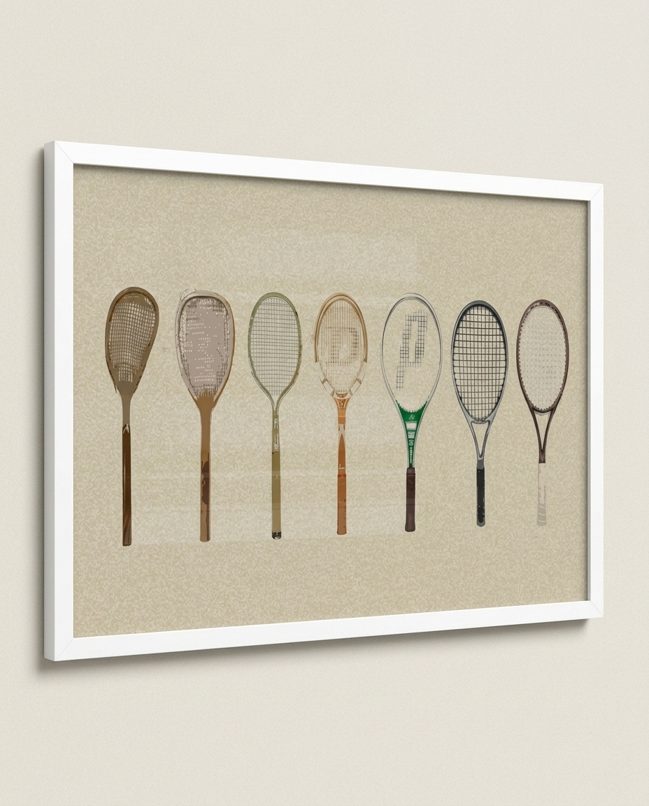 Quadro Raquetes com Moldura Branca - image 1