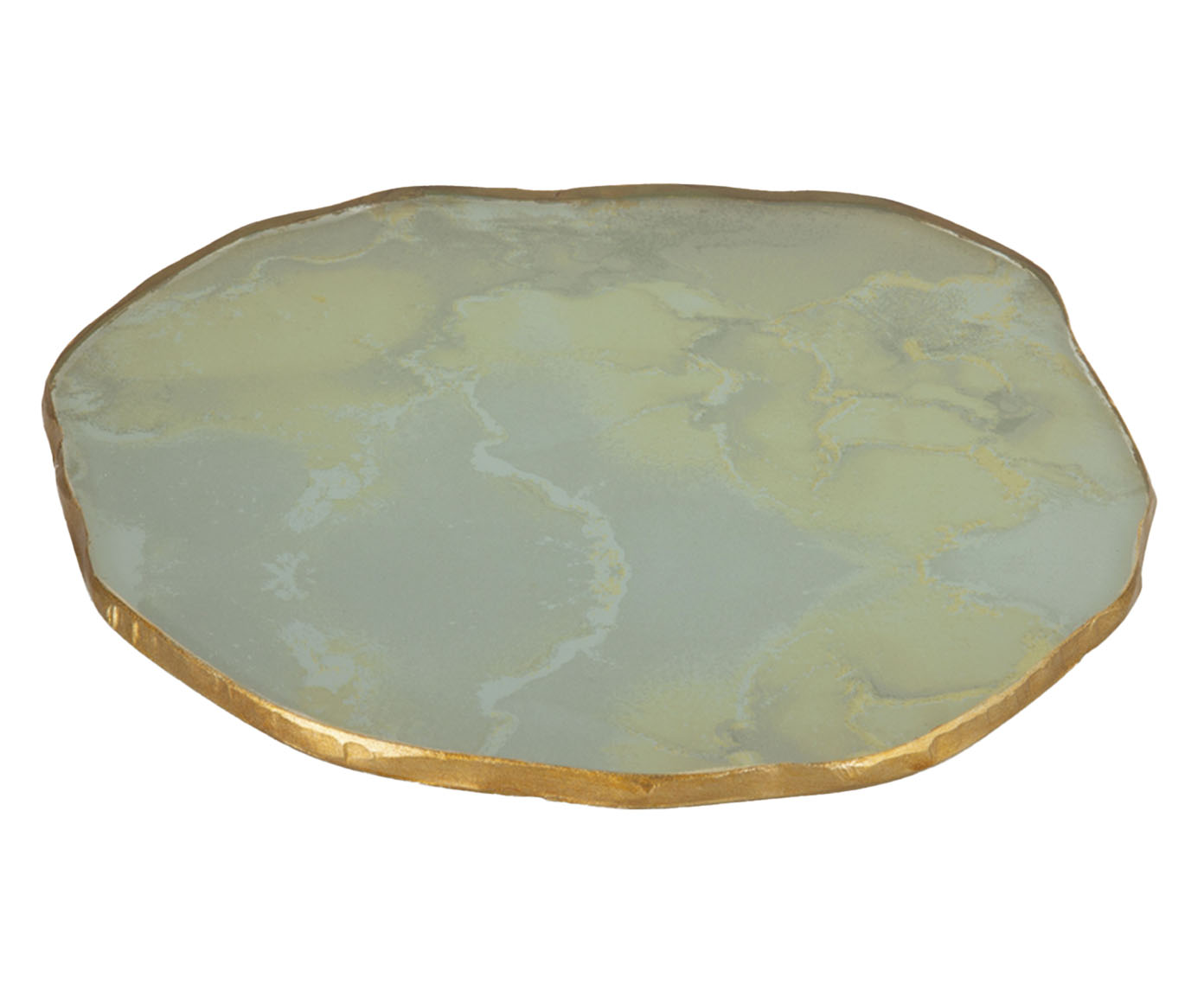 Centro de Mesa Org&acirc;nico Stone P&eacute;rola com Borda Dourada - image 1