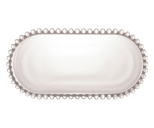Travessa Oval em Cristal Pearl - Transparente image number 1