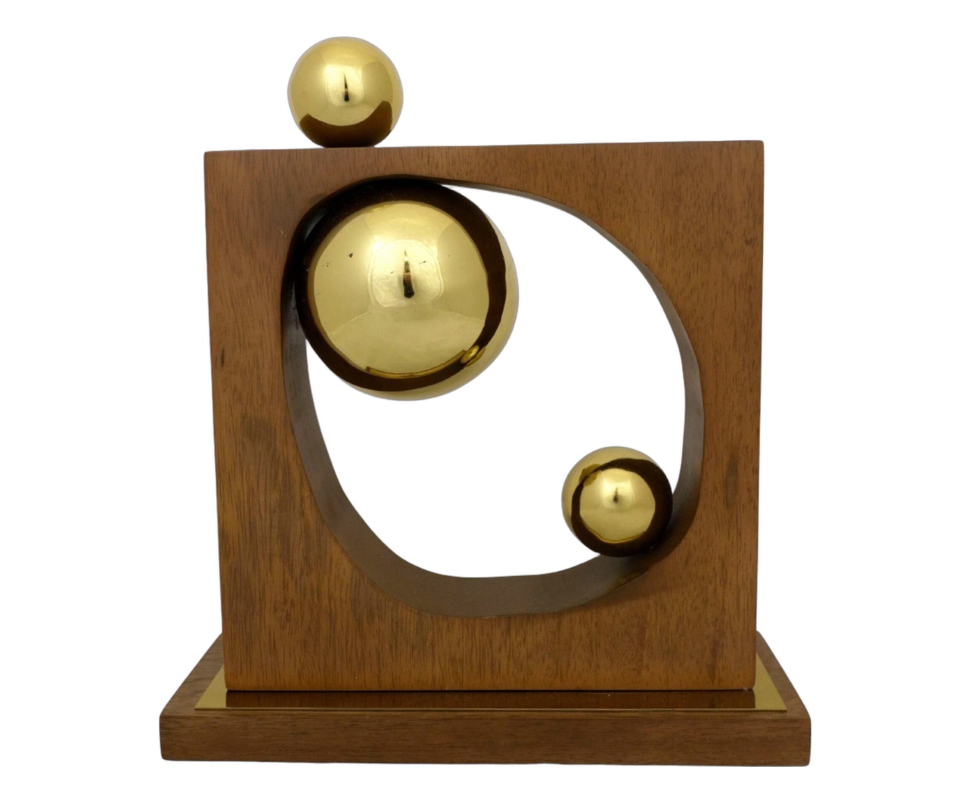 Escultura Decorativa Pulso Dourado e Marrom image number 0