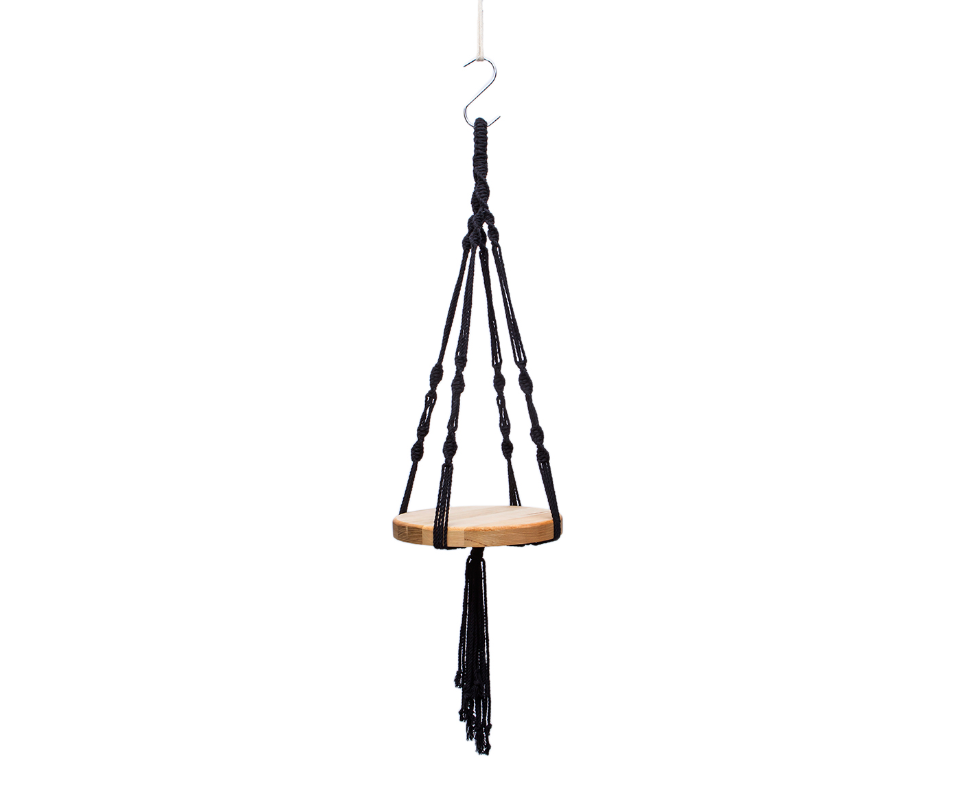Hanger em Macram&ecirc; Shelf Preto - image 0