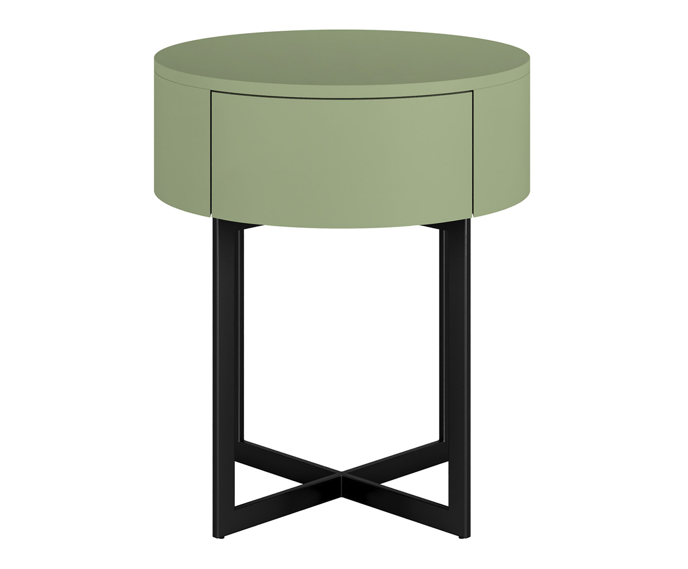Mesa de Cabeceira Redonda Pecci Verde Caru&aacute; e Preto - image 0