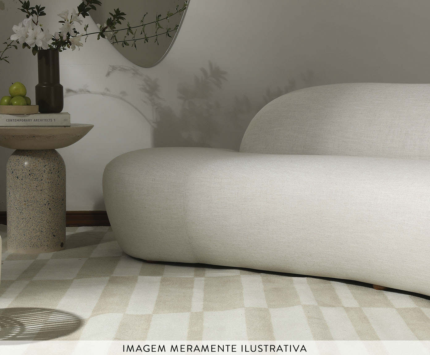 Mesa Lateral Alta Brut em Granilite -  Branco image number 9