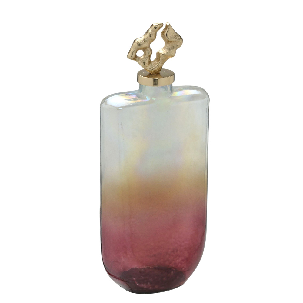 Potiche Decorativo Dourado e Marrom e Transparente image number 0