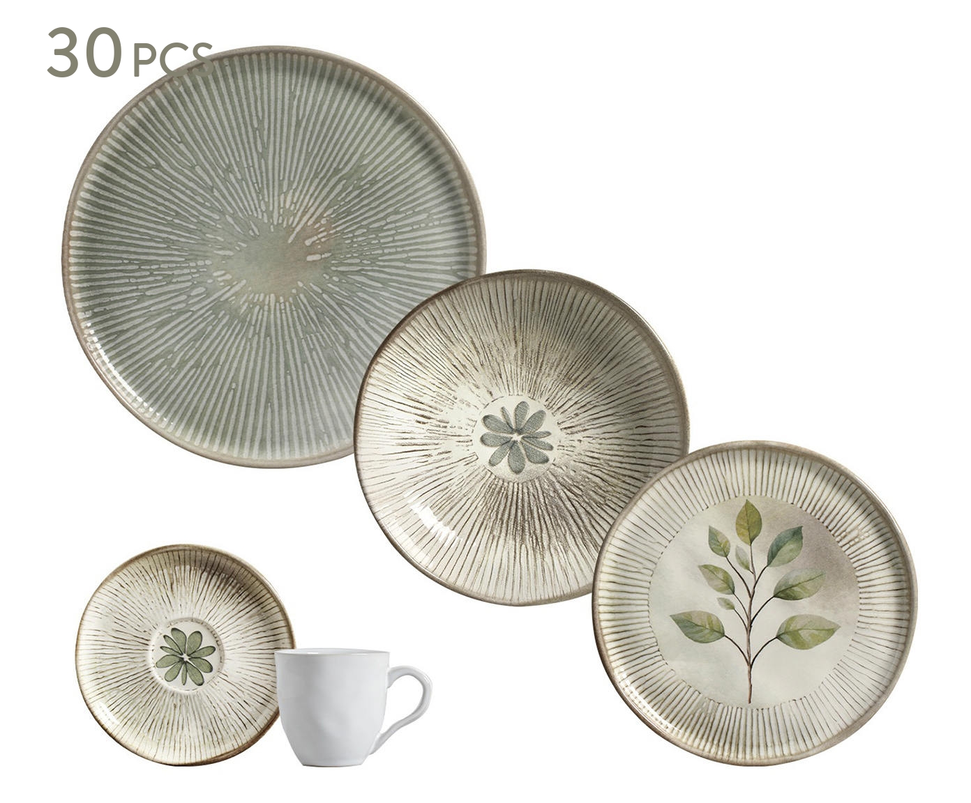 Aparelho de Jantar Bio Evergreen Floral - 30P&ccedil;s - image 0