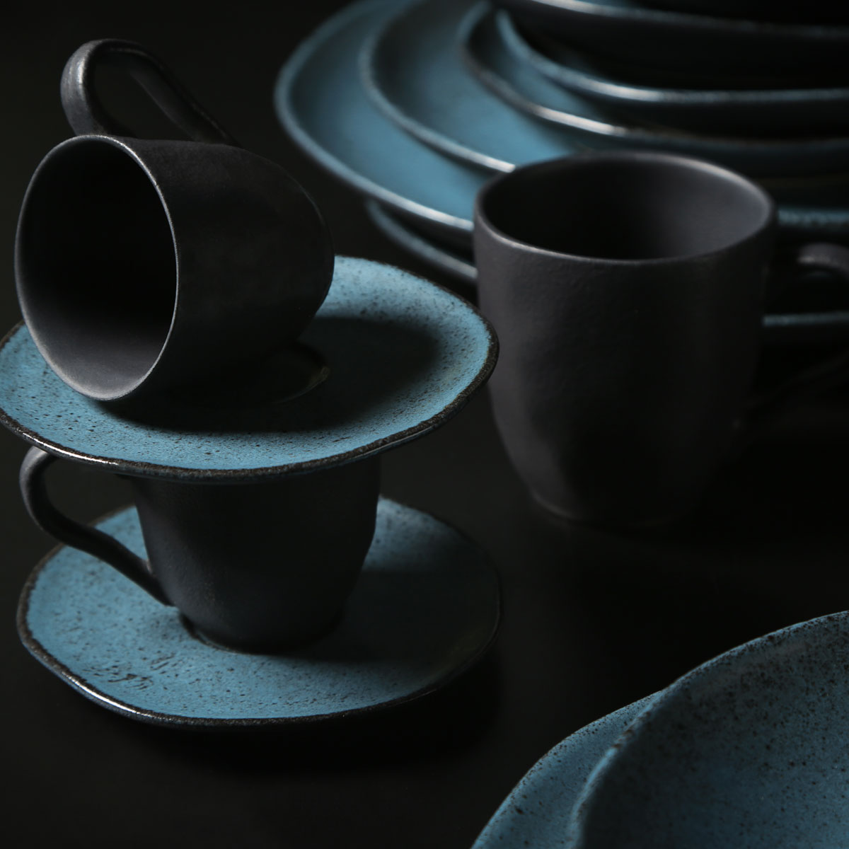 Jogo de X&iacute;caras para Caf&eacute; Org&acirc;nico Petroleum Azul - image 1