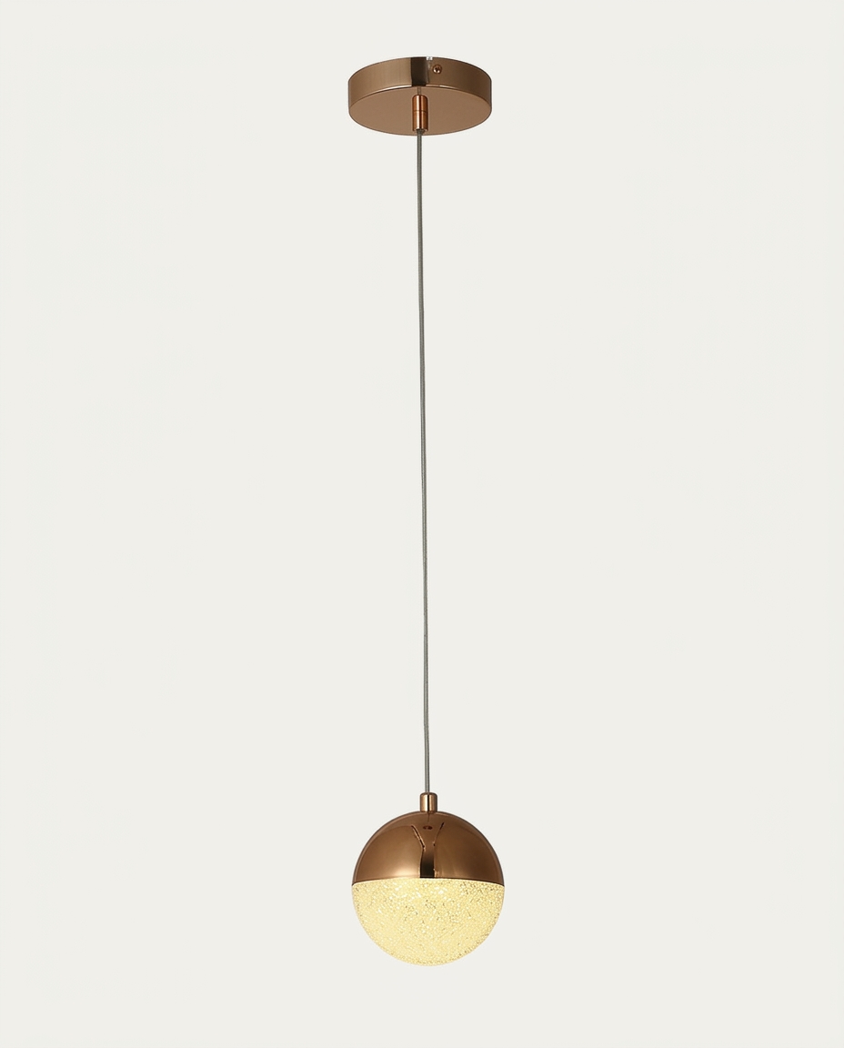 Pendente 6W Media Luna Cobre e Transparente - image 1
