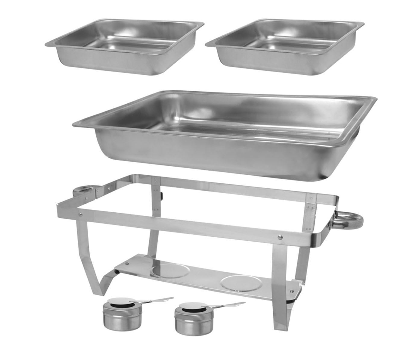 Rechaud Double em A&ccedil;o Inox image number 1