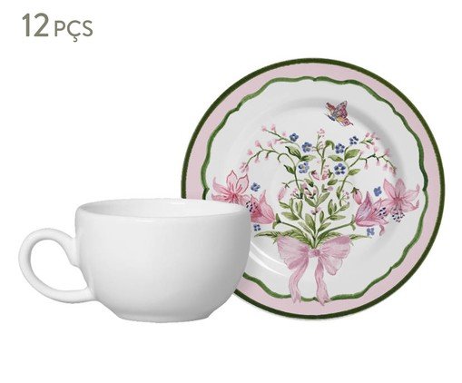 Jogo de X&iacute;caras para Caf&eacute; Bellet Bouquet Rosa - image 0