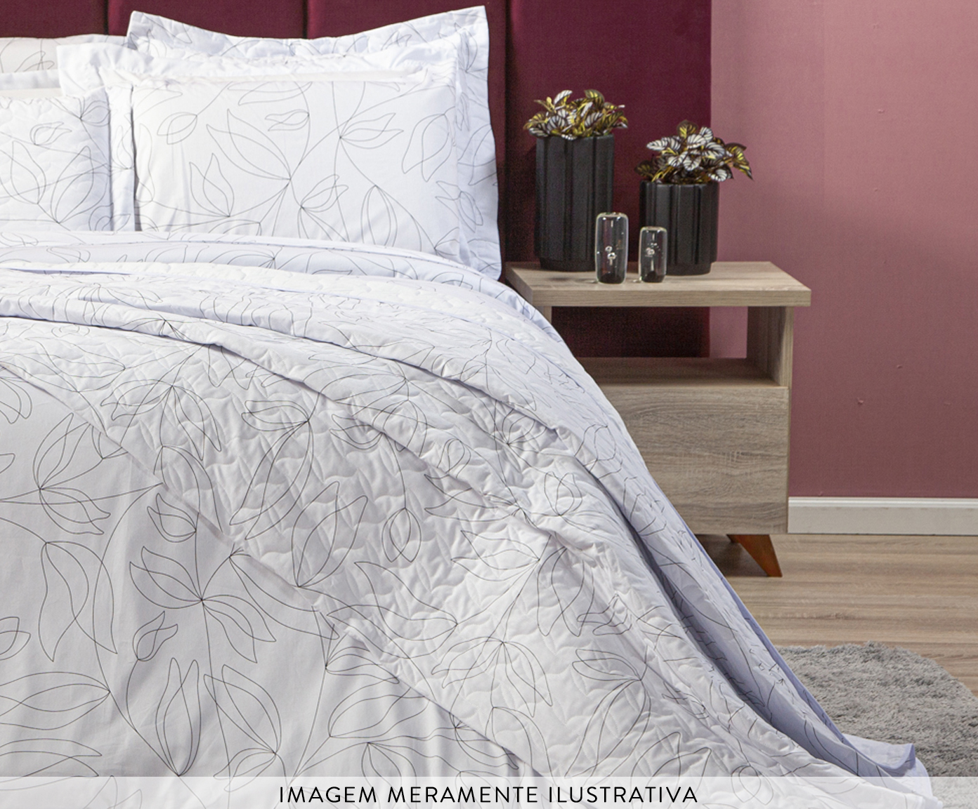 Capa Duvet para Edredom Tous Les Jours Floral P&B image number 8