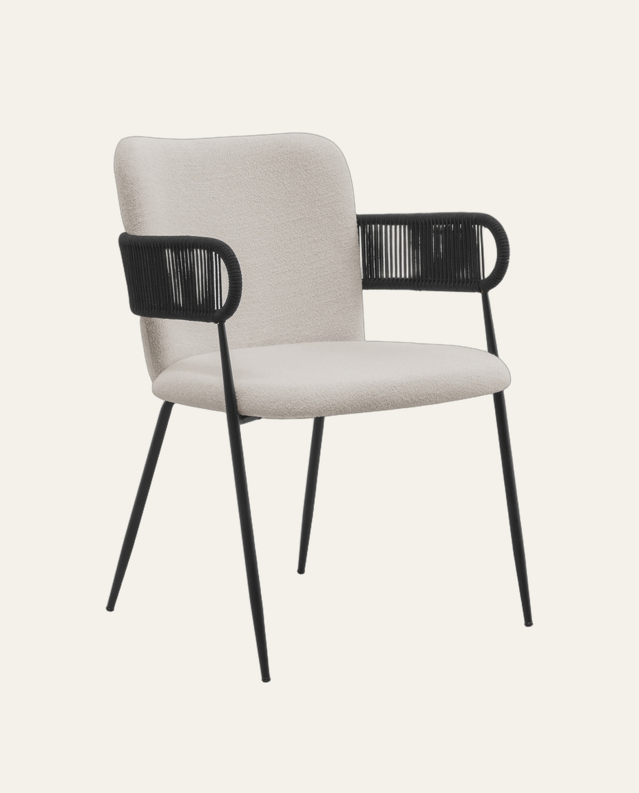 Cadeira Bled Black Boucle Slin Mescla Bege - image 0