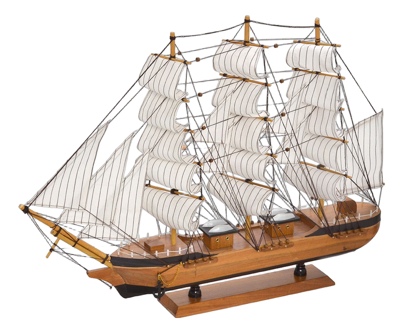 Barco Decorativo Navis Branco e Marrom image number 0
