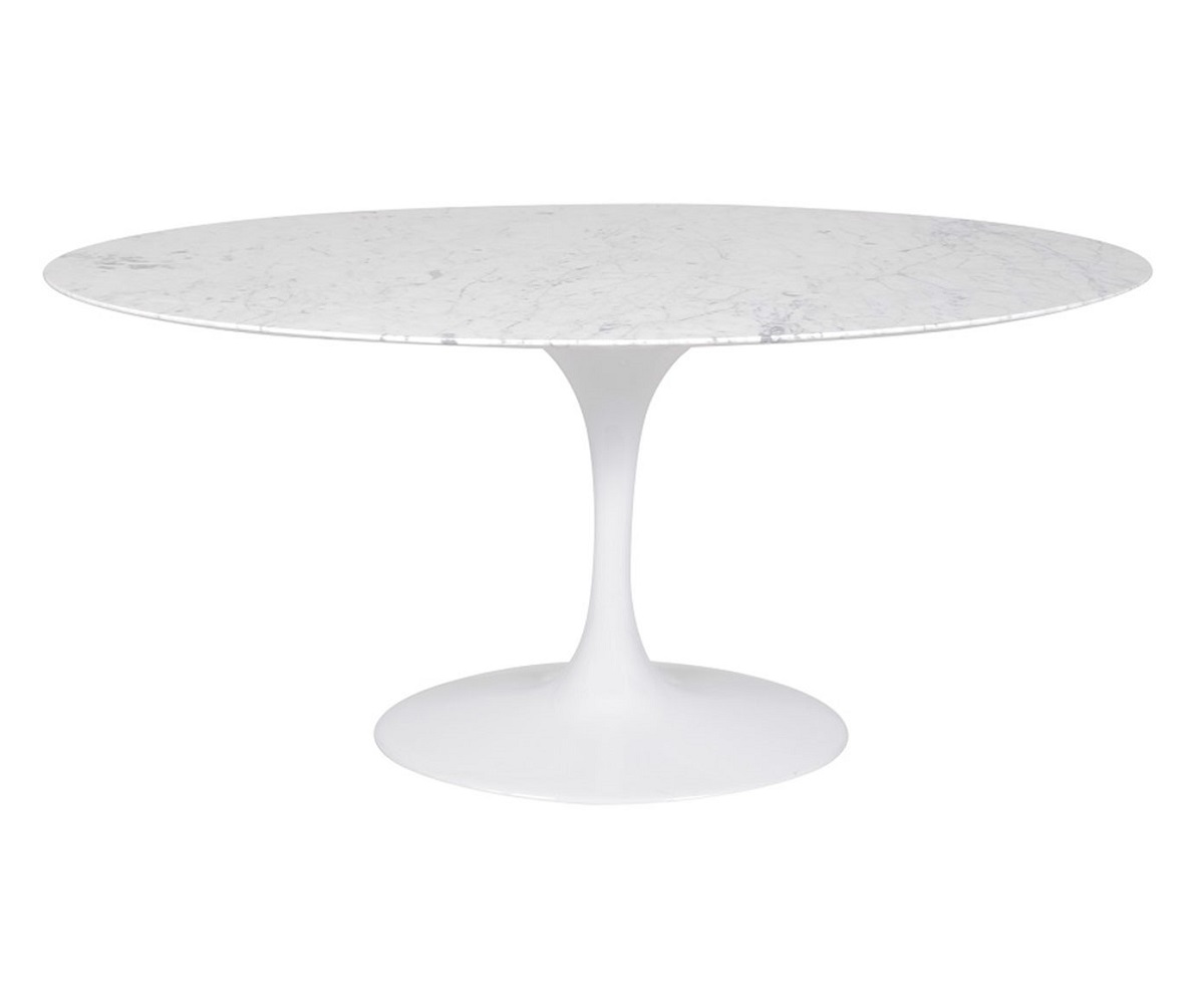 Mesa Saarinen Oval Carrara Base Branca image number 2