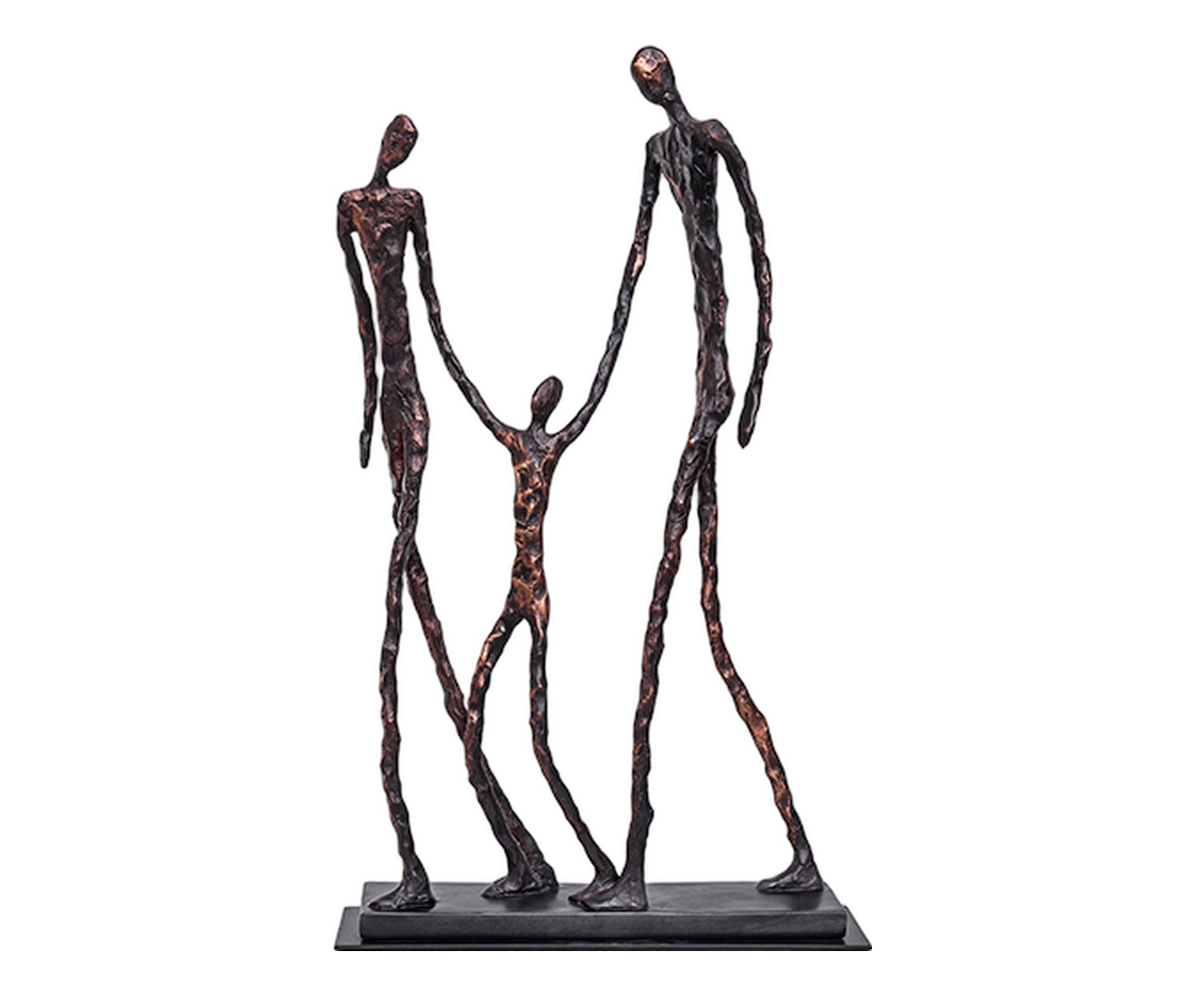 Escultura Pai e M&atilde;e com Filho Marrom image number 0