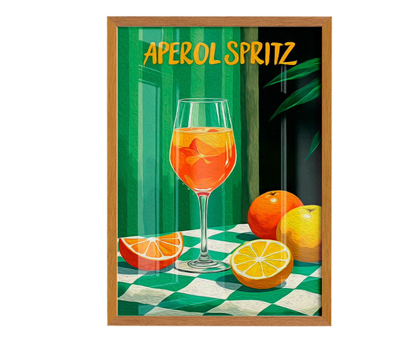 Quadro Um Aperol Spritz com Moldura Marrom image number 0