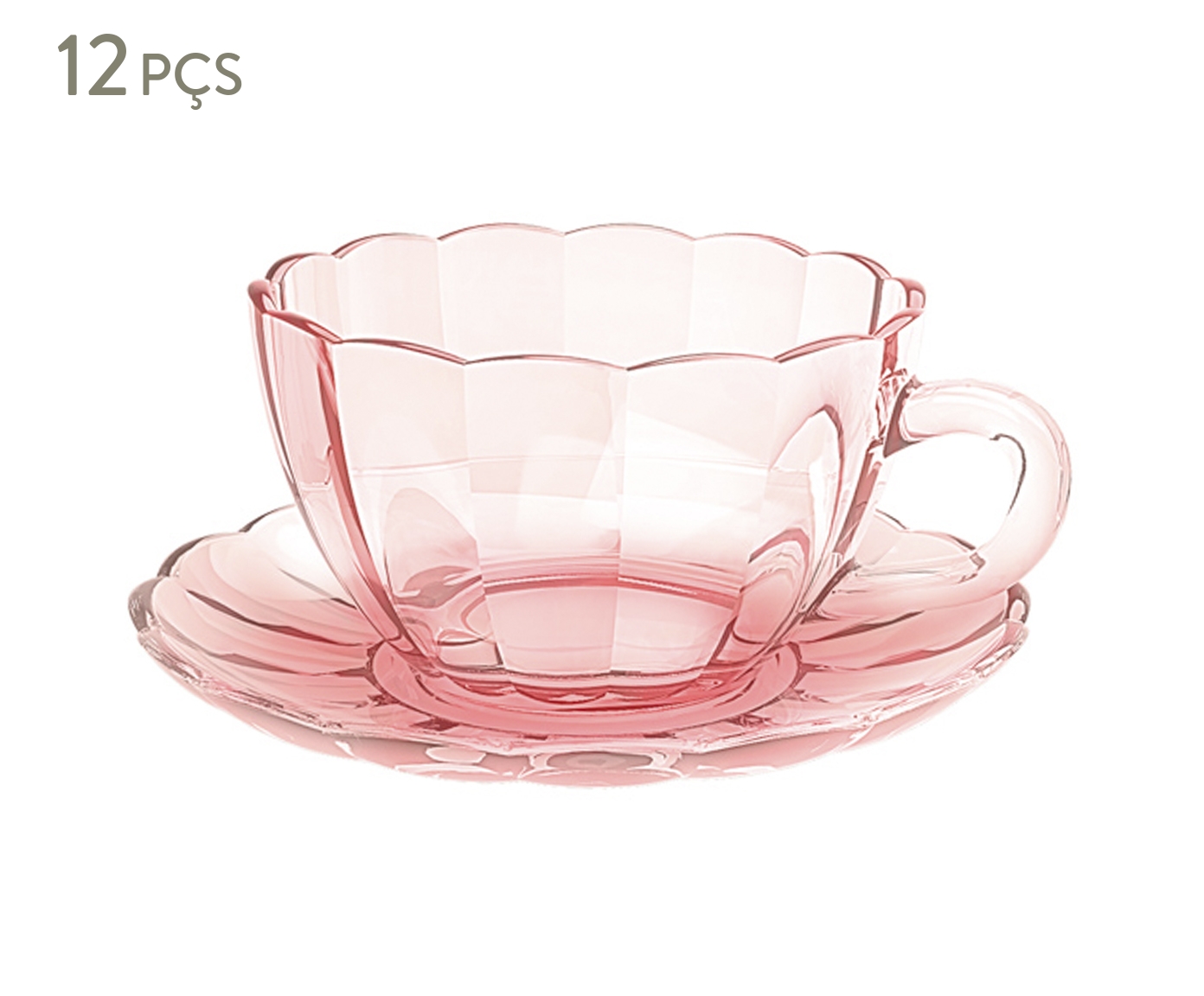 Jogo de X&iacute;caras para Ch&aacute; Peach Rosa - image 0