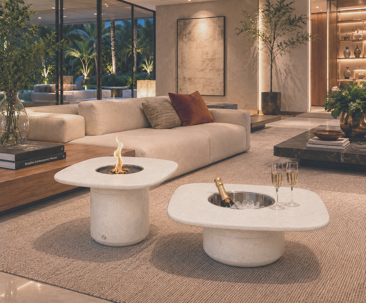 Mesa de Centro com Lareira Rocha image number 3