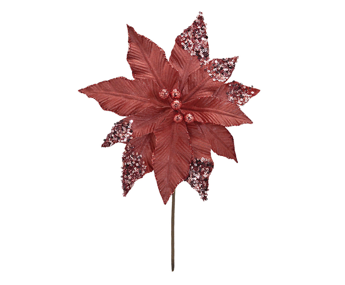 Flor Natalina em Metal Matte - Vermelha image number 0
