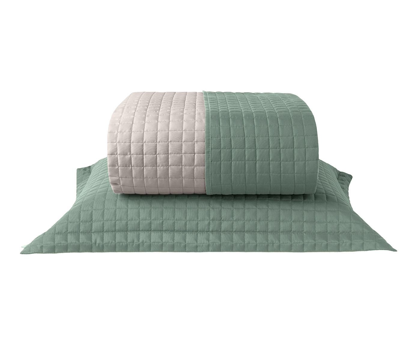 Jogo de Cobre-leito Plaza Verde Floresta e Bege image number 0