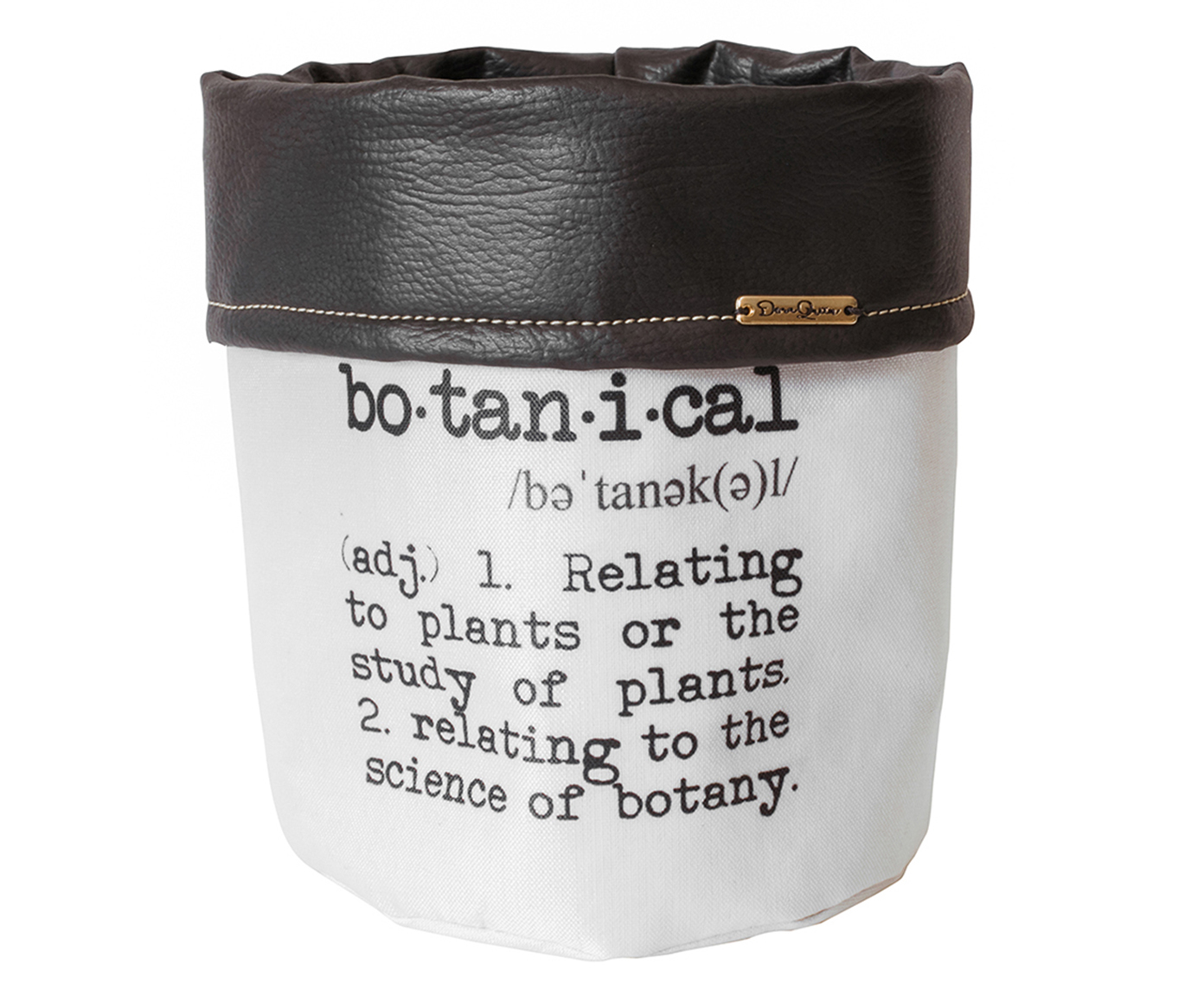 Cachepot em Couro Botanical Preto e Branco - image 0