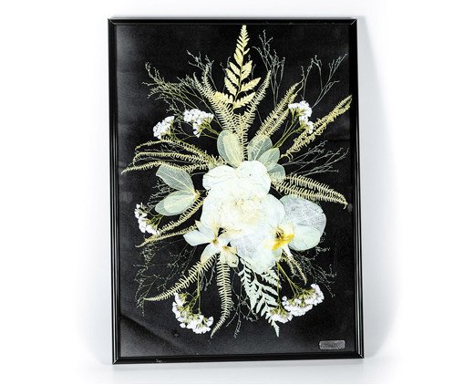 Jogo de Quadros Decorativos Retangular Floral Preto image number 1