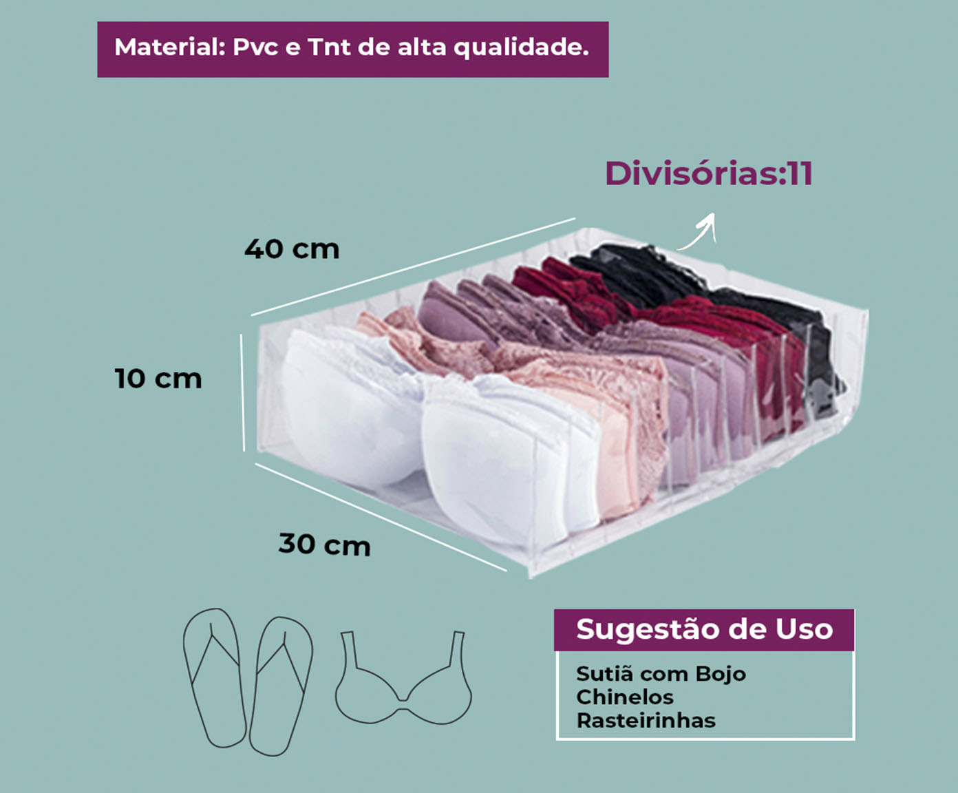 Organizador Colmeia Cristal Premium GG - image 1